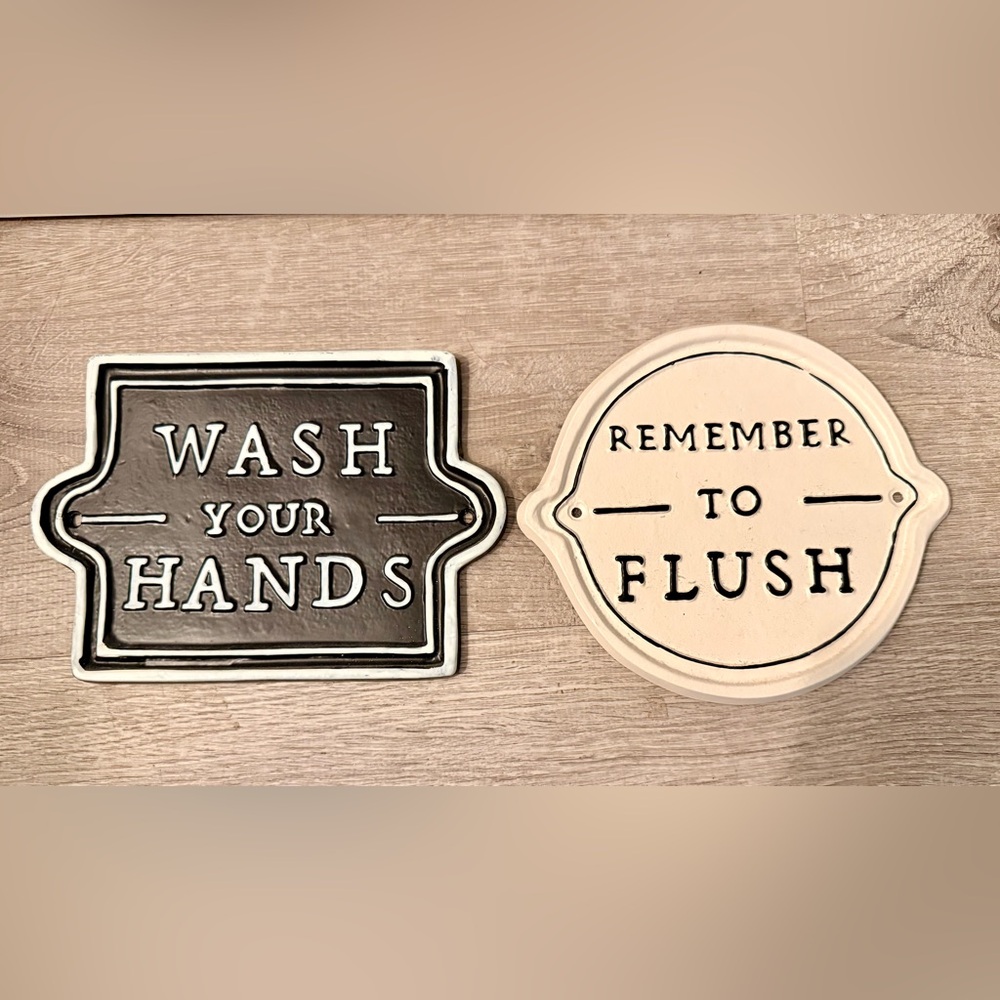 Hearth and Hand Bathroom Signs